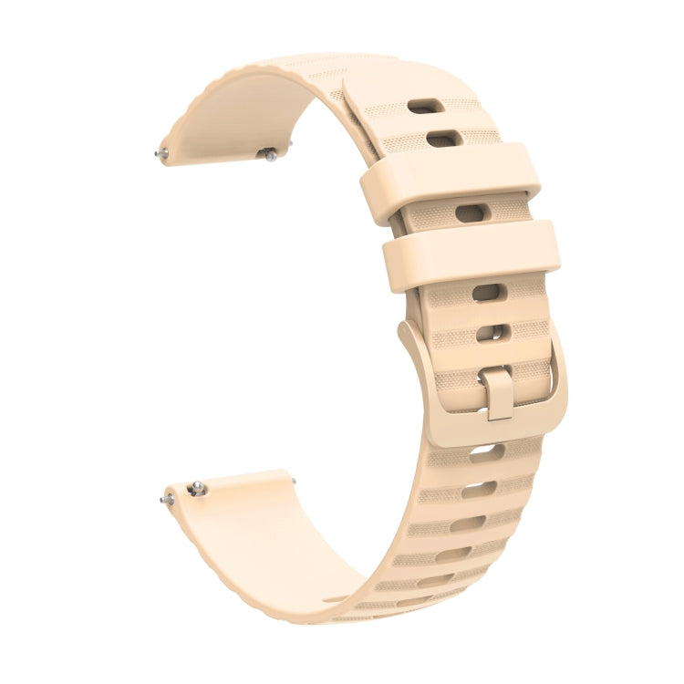 For Xiaomi MI Watch S1 22mm Wavy Dot Pattern Solid Color Silicone Watch Band(Beige) - Watch Bands by PMC TechLife | Online Shopping South Africa | PMC TechLife | Buy Now Pay Later Mobicred