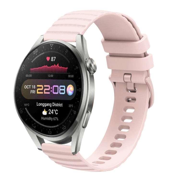For Huawei Watch 3 Pro New 22mm Wavy Dot Pattern Solid Color Silicone Watch Band(Pink) - free shipping - PMC TechLife - Order now!