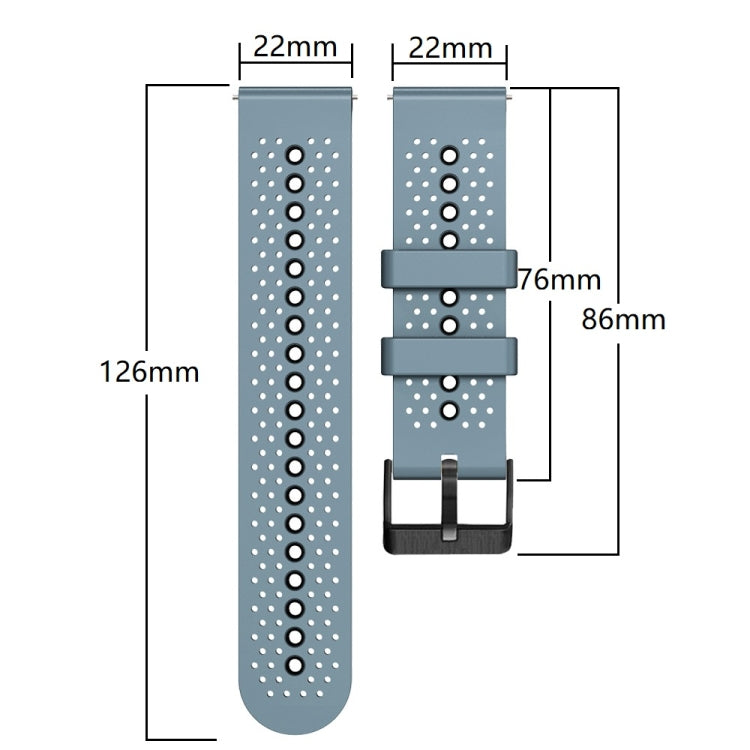 For Amazfit 3 22mm Perforated Two-Color Silicone Watch Band(Black+Blue) - free shipping - PMC TechLife - Order now!