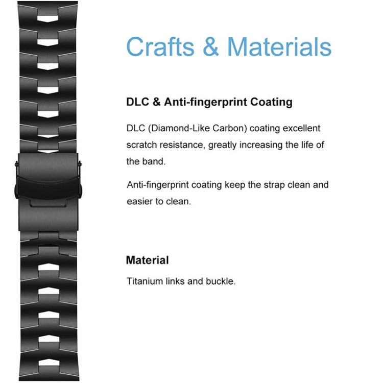 Compatible with Garmin Fenix 7 Solar 22mm Titanium Alloy Quick Release Watch Band(Black) - free shipping - PMC TechLife - Order now!