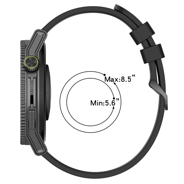For Huawei GT2 46mm 22mm Concave Striped Slicone Watch Band(Black) - free shipping - PMC TechLife - Order now!