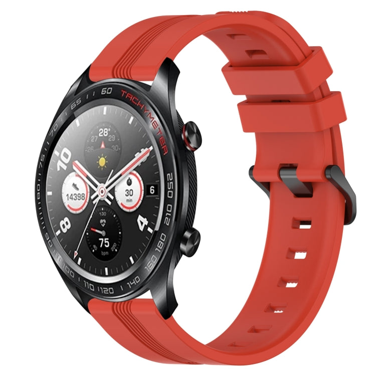 For Honor Watch Dream 22mm Concave Striped Slicone Watch Band(Red) - free shipping - PMC TechLife - Order now!