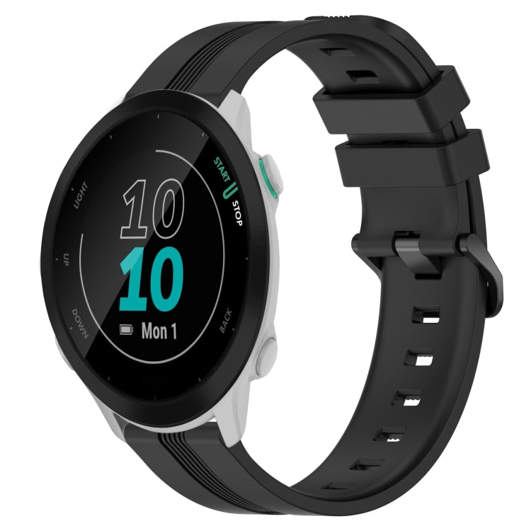 Compatible with Garmin Compatible witherunner 158 20mm Concave Striped Slicone Watch Band(Black) - free shipping - PMC TechLife - Order now!