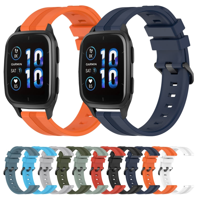 Compatible with Garmin Compatible witherunner Sq2 20mm Concave Striped Slicone Watch Band(Sky Blue) - free shipping - PMC TechLife - Order now!