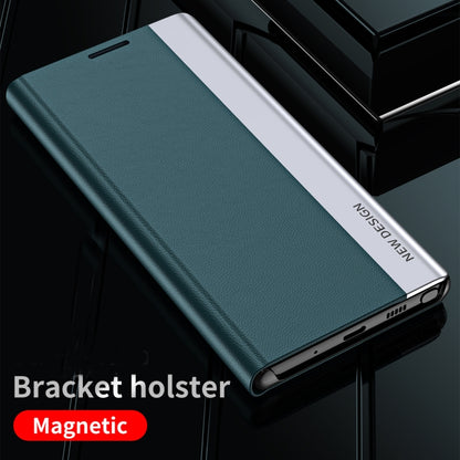 For Honor X9A Side Electroplated Adsorption Leather Phone Case(Green) - Honor Cases by PMC Jewellery | Online Shopping South Africa | PMC Jewellery