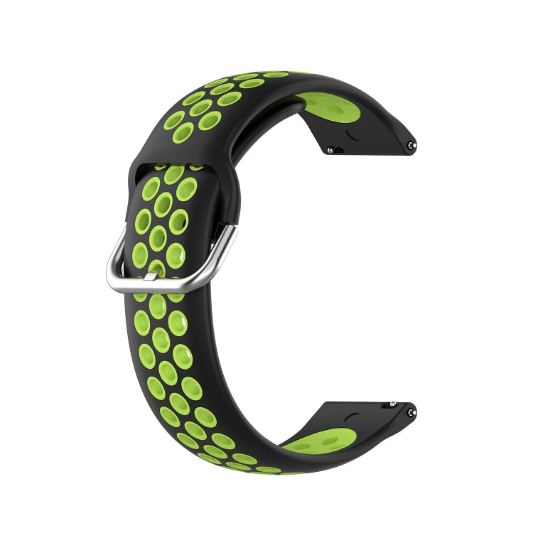 For Suunto 9 Peak Pro 22mm Perforated Breathable Sports Silicone Watch Band(Black+ Lime) -  by PMC Jewellery | Online Shopping South Africa | PMC Jewellery