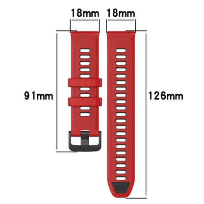 For Garmin Vivomove 3S 18mm Sports Two-Color Silicone Watch Band(Black+Red) - Smart Wear by PMC Jewellery | Online Shopping South Africa | PMC Jewellery