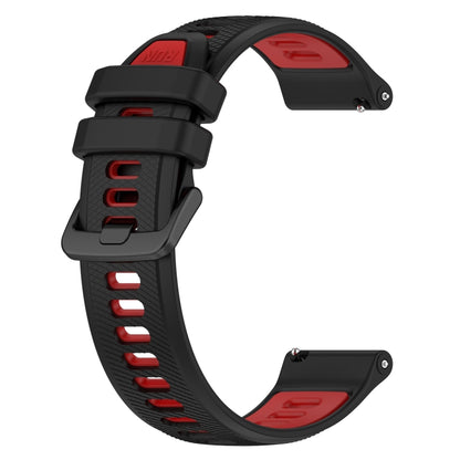 For Garmin Active S 18mm Sports Two-Color Silicone Watch Band(Black+Red) - Smart Wear by PMC Jewellery | Online Shopping South Africa | PMC Jewellery