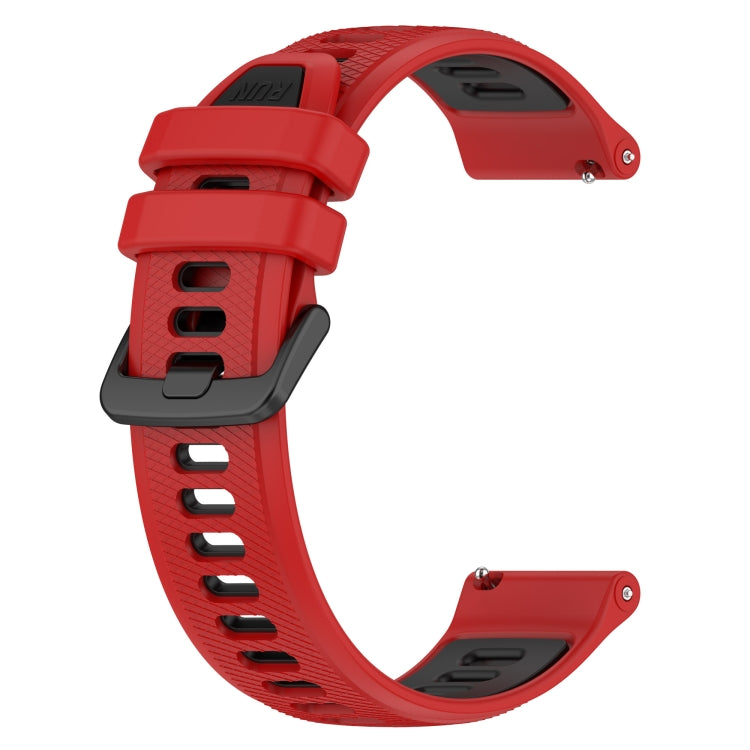 For Garmin Venu 2S 18mm Sports Two-Color Silicone Watch Band(Red+Black) - Smart Wear by PMC Jewellery | Online Shopping South Africa | PMC Jewellery