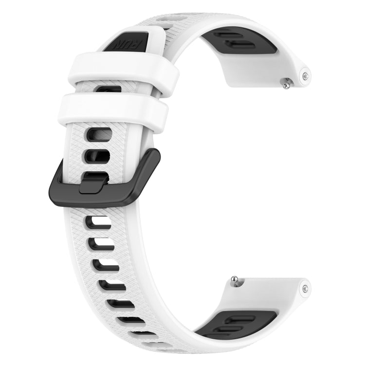 For Garmin Vivomove Trend 20mm Sports Two-Color Silicone Watch Band(White+Black) - Smart Wear by PMC Jewellery | Online Shopping South Africa | PMC Jewellery