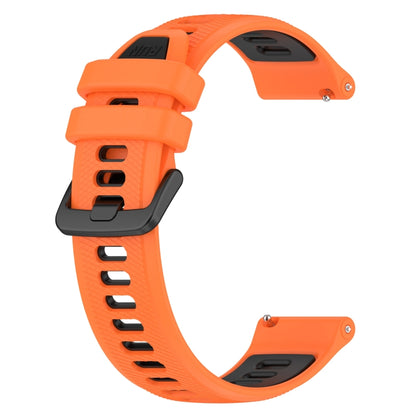 For Garmin Forerunner 645 Music 20mm Sports Two-Color Silicone Watch Band(Orange+Black) - Smart Wear by PMC Jewellery | Online Shopping South Africa | PMC Jewellery