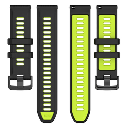 For Amazfit Pop Pro 20mm Sports Two-Color Silicone Watch Band(Black+Green) - Smart Wear by PMC Jewellery | Online Shopping South Africa | PMC Jewellery