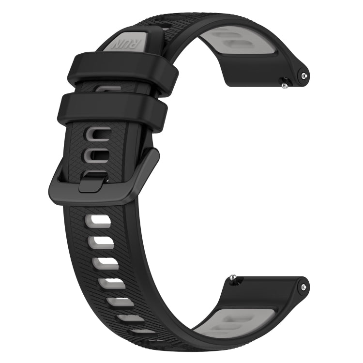 For Amazfit Pop 20mm Sports Two-Color Silicone Watch Band(Black+Grey) - Smart Wear by PMC Jewellery | Online Shopping South Africa | PMC Jewellery