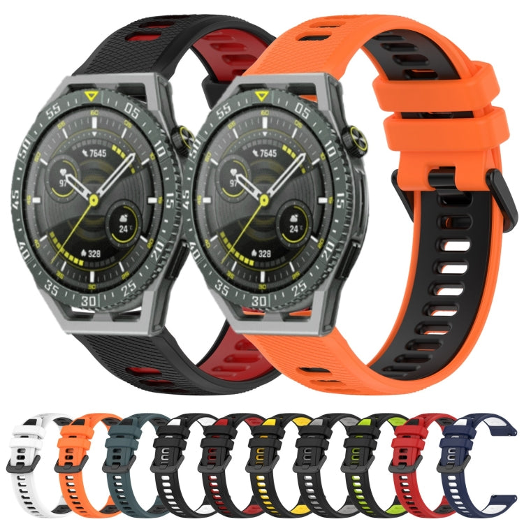 For Honor Watch GS 3i 22mm Sports Two-Color Silicone Watch Band(Black+Yellow) - Smart Wear by PMC Jewellery | Online Shopping South Africa | PMC Jewellery