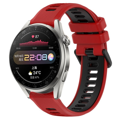 For Huawei Watch 3 Pro 22mm Sports Two-Color Silicone Watch Band(Red+Black) - Smart Wear by PMC Jewellery | Online Shopping South Africa | PMC Jewellery