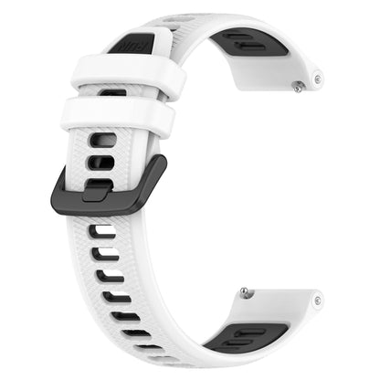 For Garmin Forerunner 255 Music 22mm Sports Two-Color Silicone Watch Band(White+Black) - Smart Wear by PMC Jewellery | Online Shopping South Africa | PMC Jewellery