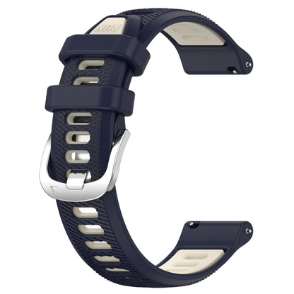 For Amazfit GTS 2E 22mm Cross Texture Two Color Silicone Steel Buckle Watch Band(Midnight Blue + Starlight) - Smart Wear by PMC Jewellery | Online Shopping South Africa | PMC Jewellery