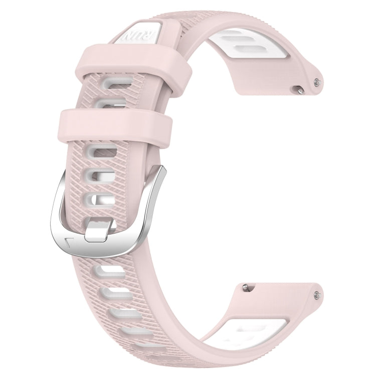 For Huawei Watch GT3 SE 22mm Sports Two-Color Steel Buckle Silicone Watch Band(Pink+White) - Smart Wear by PMC Jewellery | Online Shopping South Africa | PMC Jewellery