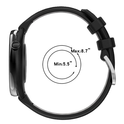 For  Xiaomi Haylou RS4 LS12 22mm Sports Two-Color Steel Buckle Silicone Watch Band(Black+Blue) - Smart Wear by PMC Jewellery | Online Shopping South Africa | PMC Jewellery