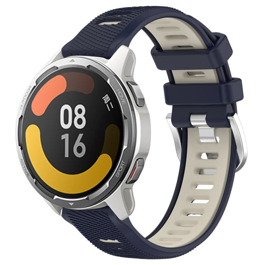 For Xiaomi Watch S1 Active 22mm Sports Two-Color Steel Buckle Silicone Watch Band(Midnight Blue+Starlight) - Smart Wear by PMC Jewellery | Online Shopping South Africa | PMC Jewellery