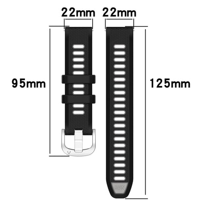 For Amazfit GTR 4 22mm Cross Texture Two Color Silicone Steel Buckle Watch Band(White+Blue) -  by PMC Jewellery | Online Shopping South Africa | PMC Jewellery