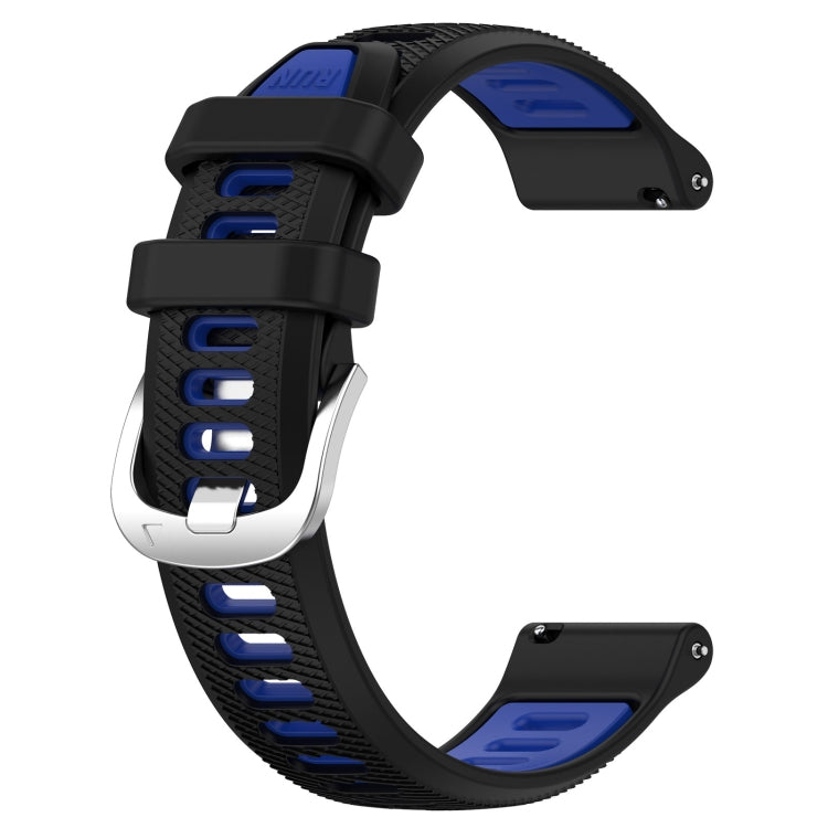 For Amazfit GTR 3 Pro 22mm Cross Texture Two Color Silicone Steel Buckle Watch Band(Black+Blue) - Smart Wear by PMC Jewellery | Online Shopping South Africa | PMC Jewellery
