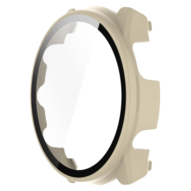 For Garmin Forerunner 965 PC + Toughened Film Integrated Watch Protective Case(Ivory) - Smart Wear by PMC Jewellery | Online Shopping South Africa | PMC Jewellery