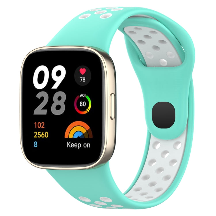 For Redmi Watch 3 Sports Two-Color Silicone Watch Band(Teal+White) - Smart Wear by PMC Jewellery | Online Shopping South Africa | PMC Jewellery