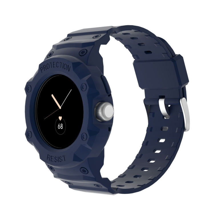 For Google Pixel Watch JUNSUNMAY Integrated TPU Adjustable Elastic Watch Band(Dark Blue) - Watch Bands by JUNSUNMAY | Online Shopping South Africa | PMC Jewellery