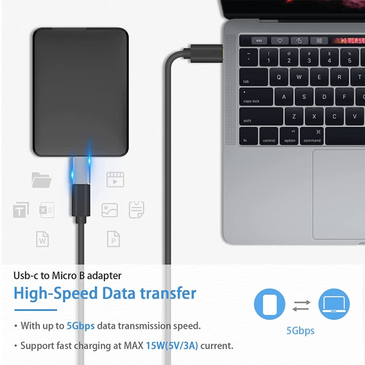 2 PCS JUNSUNMAY USB-C / Type-C Female to Male USB 3.0 Micro B Adapter Converter - Cable & Adapters by JUNSUNMAY | Online Shopping South Africa | PMC TechLife | Buy Now Pay Later Mobicred