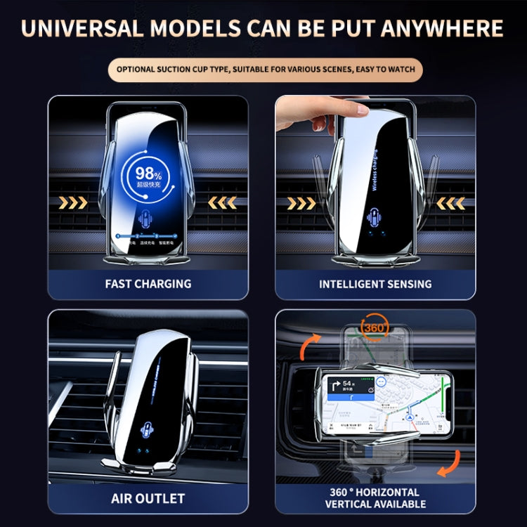 A1 360 Rotation Wireless Charger Magnetic Car Phone Holder(Black) - Wireless Charger Holders by PMC Jewellery | Online Shopping South Africa | PMC Jewellery