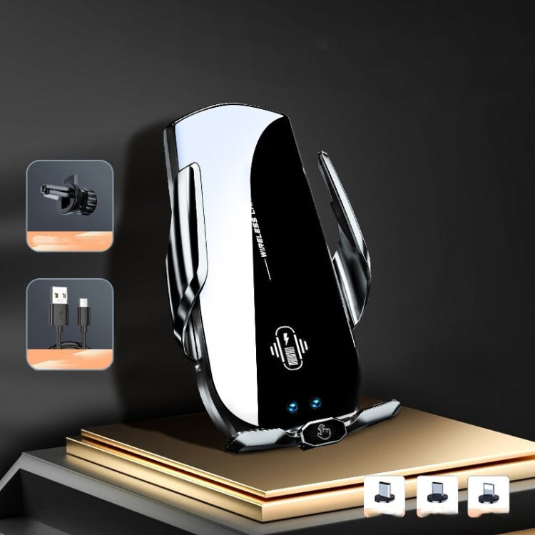 A2 Car Mobile Phone Bracket Wireless 15W Fast Charging Automatic Smart Sensor Stand(Black) - Wireless Charger Holders by PMC TechLife | Online Shopping South Africa | PMC TechLife