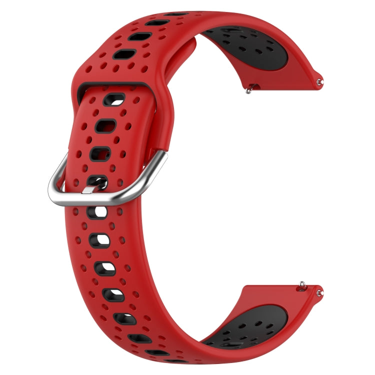 For Garmin Vivomove Sport 20mm Breathable Two-Color Silicone Watch Band(Red+Black) - Watch Bands by PMC Jewellery | Online Shopping South Africa | PMC Jewellery