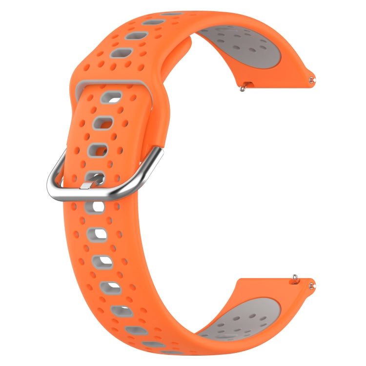 For Garmin Vivoactive3 20mm Breathable Two-Color Silicone Watch Band(Orange+Grey) - Watch Bands by PMC Jewellery | Online Shopping South Africa | PMC Jewellery