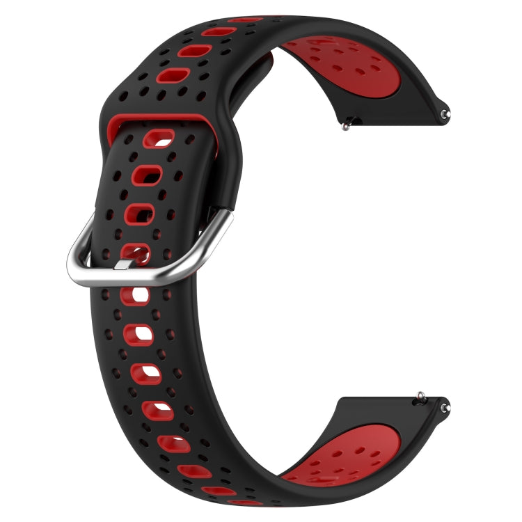 For Garmin Venu 2 Plus 20mm Breathable Two-Color Silicone Watch Band(Black+Red) - Watch Bands by PMC TechLife | Online Shopping South Africa | PMC TechLife