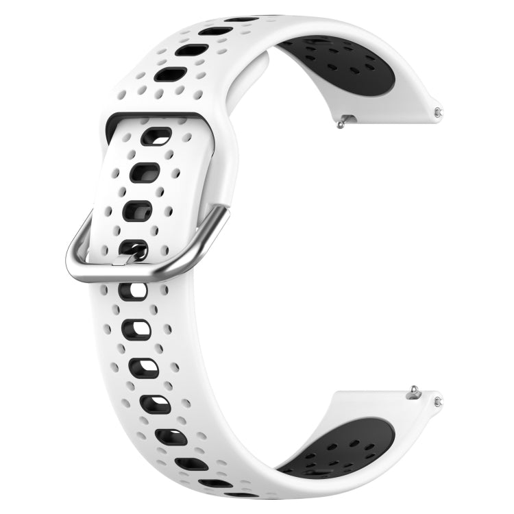 For Garmin Forerunner 55 20mm Breathable Two-Color Silicone Watch Band(White+Black) -  by PMC Jewellery | Online Shopping South Africa | PMC Jewellery