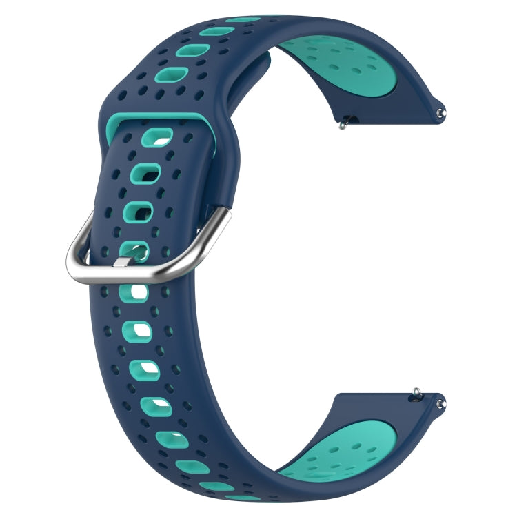 For Samsung Galaxy Watch 5 Pro 45mm 20mm Breathable Two-Color Silicone Watch Band(Blue+Teal) - Watch Bands by PMC Jewellery | Online Shopping South Africa | PMC Jewellery