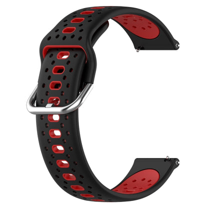 For Samsung Galaxy Watch 4 40mm 20mm Breathable Two-Color Silicone Watch Band(Black+Red) - Watch Bands by PMC Jewellery | Online Shopping South Africa | PMC Jewellery