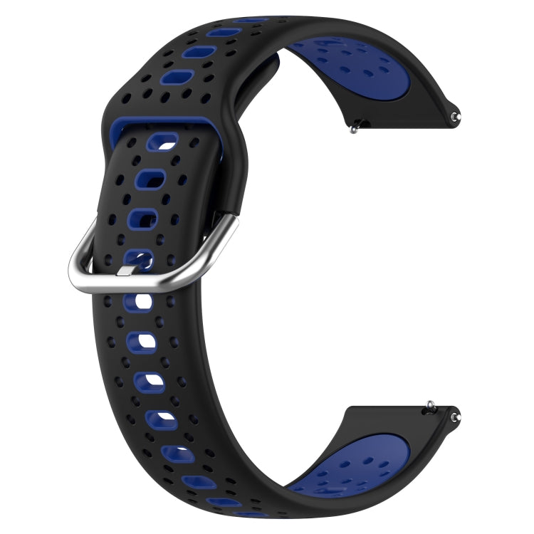 For Amazfit Pop Pro 20mm Breathable Two-Color Silicone Watch Band(Black+Blue) - Watch Bands by PMC TechLife | Online Shopping South Africa | PMC TechLife