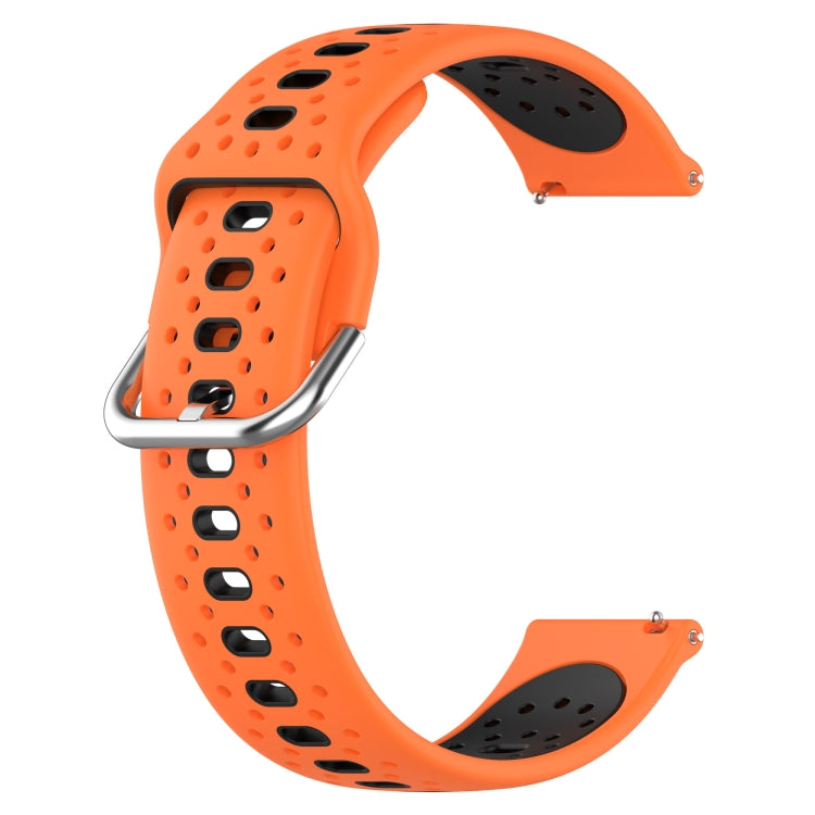 For Amazfit Pop 20mm Breathable Two-Color Silicone Watch Band(Orange+Black) - Watch Bands by PMC TechLife | Online Shopping South Africa | PMC TechLife