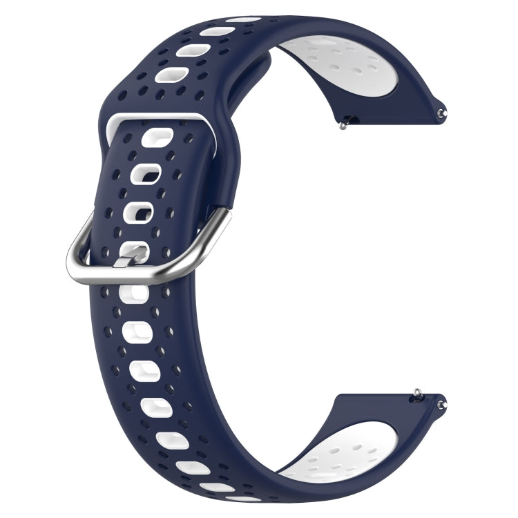 For Amazfit Pop 20mm Breathable Two-Color Silicone Watch Band(Midnight Blue+White) - Watch Bands by PMC TechLife | Online Shopping South Africa | PMC TechLife