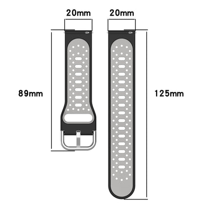 For Amazfit GTS 4 20mm Breathable Two-Color Silicone Watch Band(White+Black) - Watch Bands by PMC Jewellery | Online Shopping South Africa | PMC Jewellery