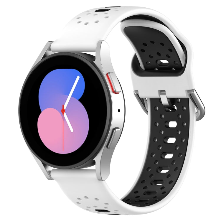 For Huawei Watch 2 20mm Breathable Two-Color Silicone Watch Band(White+Black) - Watch Bands by PMC Jewellery | Online Shopping South Africa | PMC Jewellery