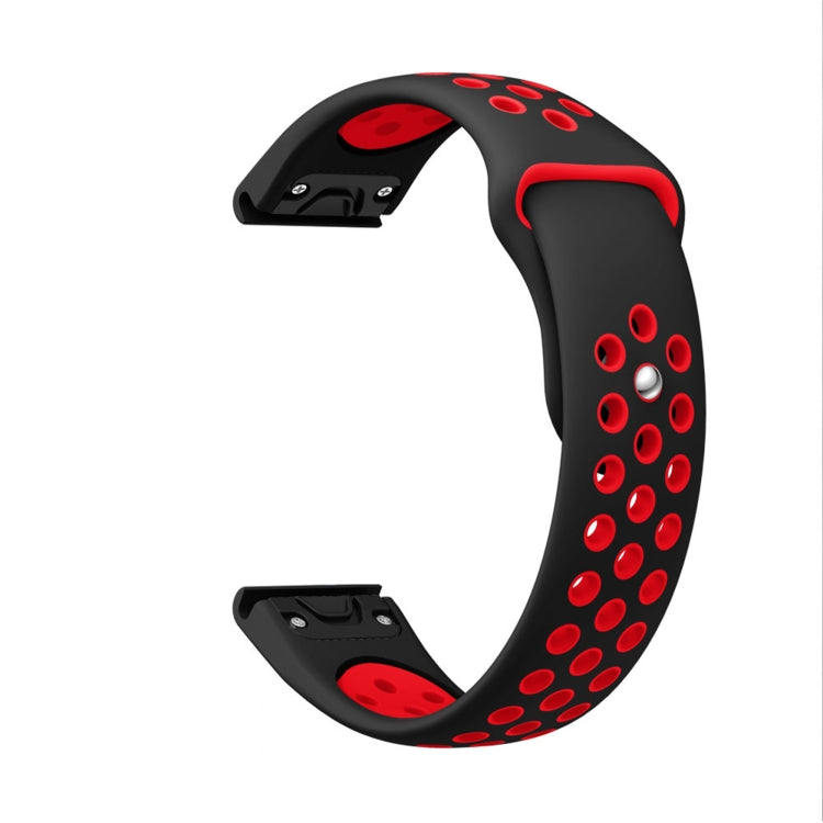 For Garmin Forerunner 935 22mm Sports Breathable Silicone Watch Band(Black+Red) -  by PMC Jewellery | Online Shopping South Africa | PMC Jewellery