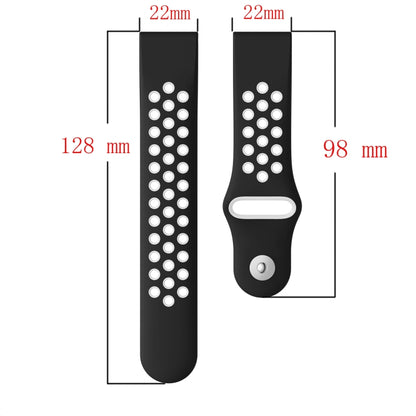 For Garmin Quatix 5 22mm Sports Breathable Silicone Watch Band(Black+White) -  by PMC Jewellery | Online Shopping South Africa | PMC Jewellery