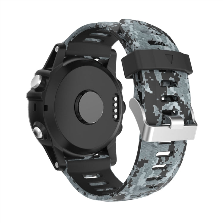 For Garmin Tactix Delta 26mm Camouflage Printed Silicone Watch Band(Black+Digital  Camouflage) -  by PMC Jewellery | Online Shopping South Africa | PMC Jewellery