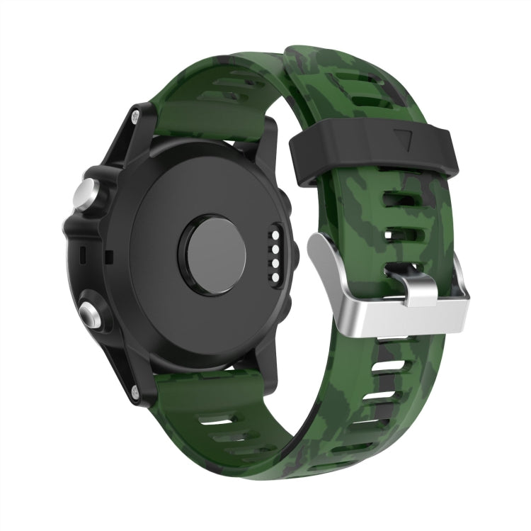 For Garmin Descent MK 2 26mm Camouflage Printed Silicone Watch Band(Army Green+Army Camouflage) -  by PMC Jewellery | Online Shopping South Africa | PMC Jewellery