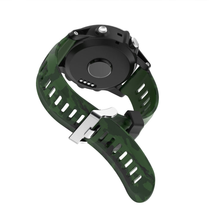 For Garmin Fenix 3 HR 26mm Camouflage Printed Silicone Watch Band(Army Green+Army Camouflage) -  by PMC Jewellery | Online Shopping South Africa | PMC Jewellery