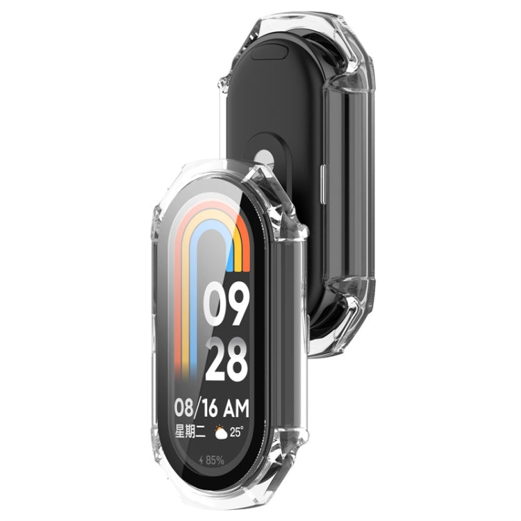 For Xiaomi Mi Band 8 ENKAY Hat-Prince Full Coverage PC Frame + Tempered Glass Film Watch Case(Transparent) -  by ENKAY | Online Shopping South Africa | PMC Jewellery