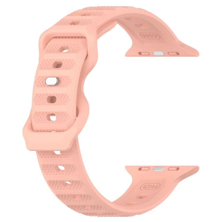 For Apple Watch 8 45mm Reverse Buckle Dot Texture Silicone Watch Band(Pink) - Watch Bands by PMC TechLife | Online Shopping South Africa | PMC TechLife